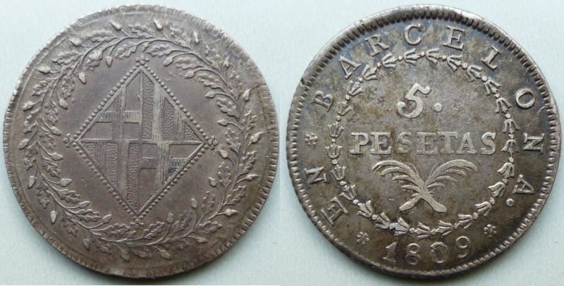 Barcelona, Jose Napolean 1809 5 pesetas